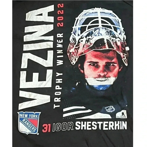 Men’s size S NY Rangers Igor Shesterkin tee short black GUC - Picture 2 of 4